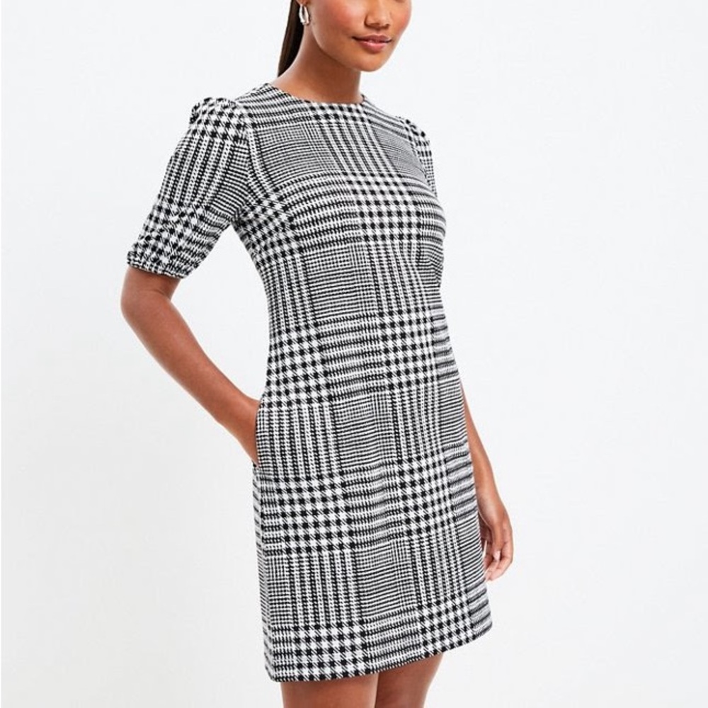 NWOT LOFT HOUNDSTOOTH POCKET DRESS